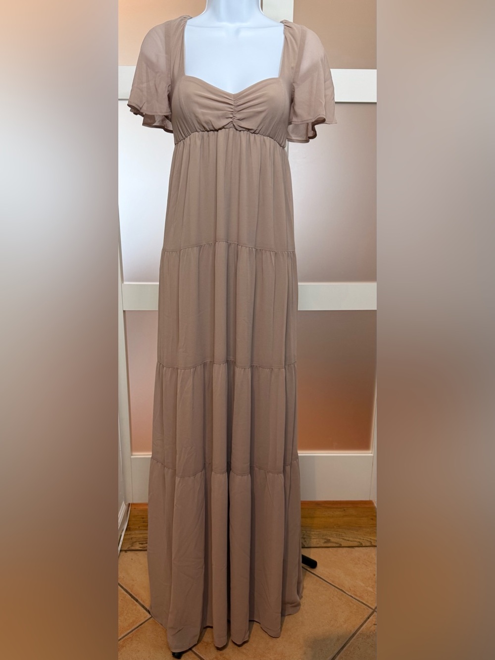 Show Me Your Mumu Weddings, Nicole Maxi Dress, Taupe, NWT, XS
